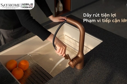 Vòi rửa chén NOBILI MANIA NB217B dây rút - Hàng chính hãng