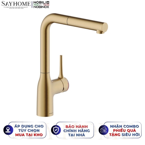 Vòi rửa chén NOBILI MANIA NB218A dây rút 1 chế độ - Hàng chính hãng