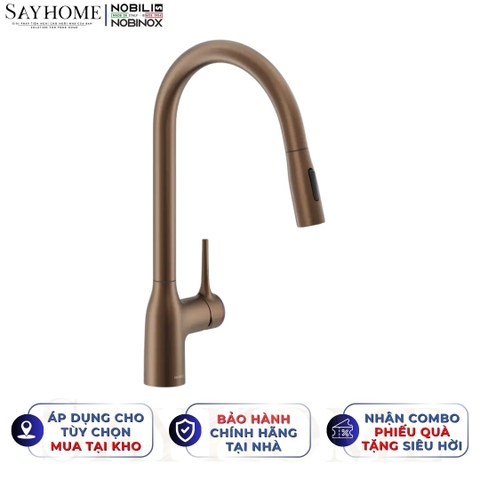 Vòi rửa chén NOBILI MANIA NB306T dây rút 2 chế độ - Hàng chính hãng