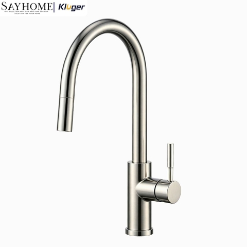 Vòi rửa bát Kluger KLF0031SC/KLF0031S dây rút, nóng lạnh - Chính hãng