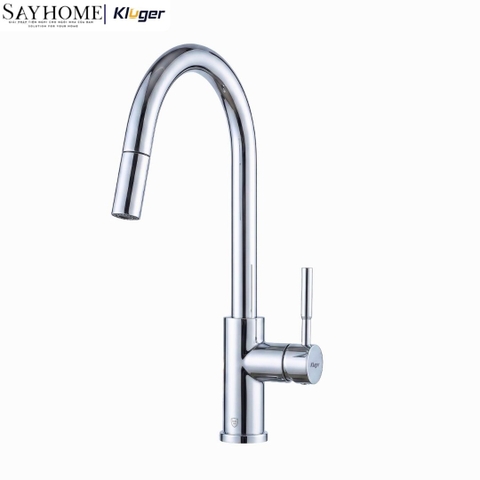 Vòi rửa bát Kluger KLF0031SC/KLF0031S dây rút, nóng lạnh - Chính hãng