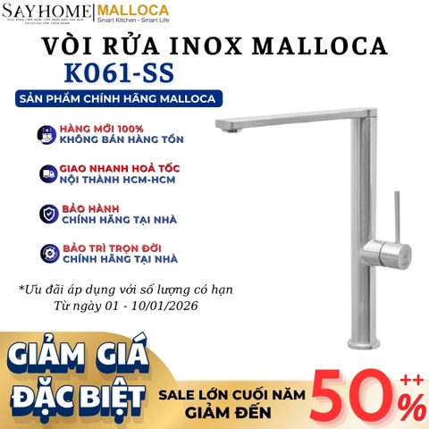 Vòi rửa chén inox MALLOCA K061-SS - Hàng chính hãng