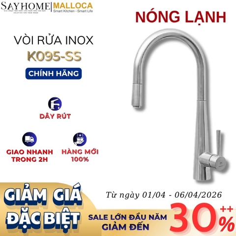 Vòi rửa chén inox MALLOCA K095-SS dây rút - Hàng chính hãng