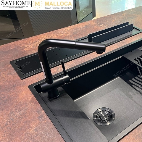 Vòi rửa chén inox MALLOCA K103BL dây rút đen mờ tại thành phố Hồ Chí Minh