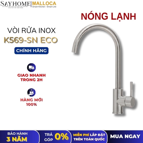 Vòi rửa chén inox Malloca K569-SN ECO - Hàng chính hãng