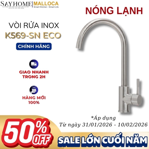 Vòi rửa chén inox Malloca K569-SN ECO - Hàng chính hãng