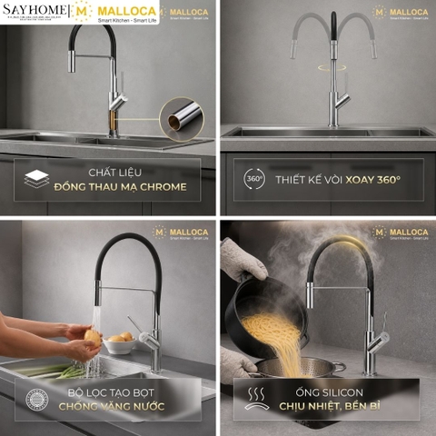 Vòi rửa chén mạ Chrome Malloca K081C tại thành phố Hồ Chí Minh