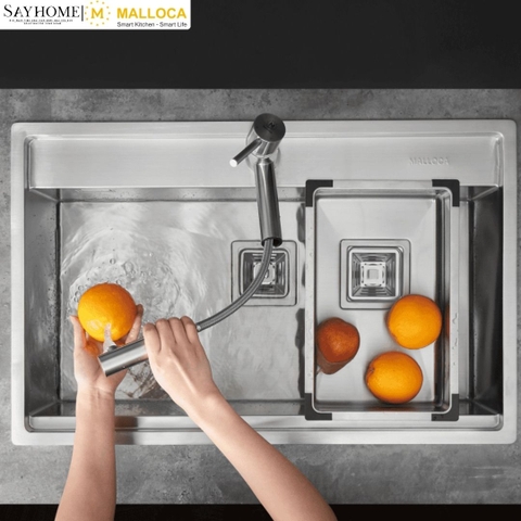 Vòi rửa chén inox MALLOCA K110-SS dây rút tại Thành phố Hồ Chí Minh