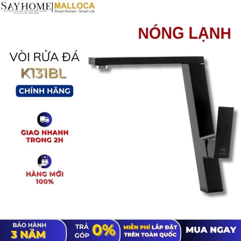 Vòi rửa chén MALLOCA K131BL đồng thau sơn giả đá màu đen - Hàng chính hãng