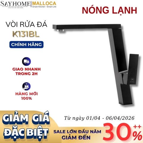 Vòi rửa chén MALLOCA K131BL đồng thau sơn giả đá màu đen - Hàng chính hãng