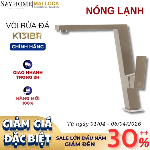 Vòi rửa chén MALLOCA K131BR đồng thau sơn giả đá màu đất - Hàng chính hãng