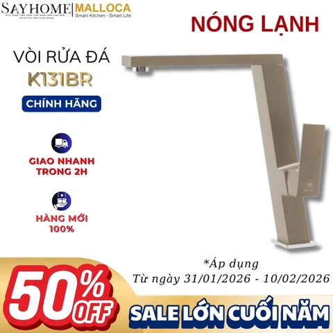 Vòi rửa chén MALLOCA K131BR đồng thau sơn giả đá màu đất - Hàng chính hãng