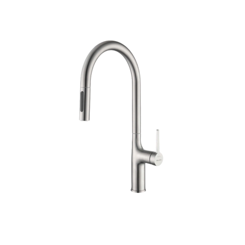 Vòi rửa chén MALLOCA K1726-SS dây rút 2 nguồn nóng, lạnh inox 304 - Hàng chính hãng