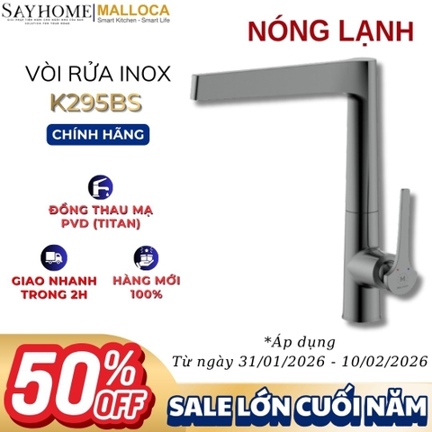 Vòi rửa chén MALLOCA K295BS hai nguồn nóng lạnh - Hàng chính hãng