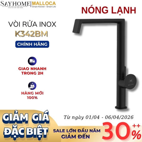 Vòi rửa chén MALLOCA K342BM hai nguồn nóng lạnh - Hàng chính hãng