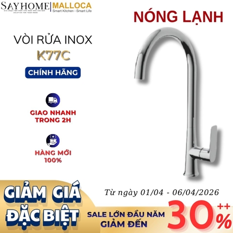 Vòi rửa chén MALLOCA K77C mạ Chrome - Hàng chính hãng