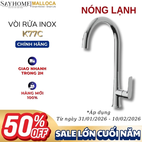 Vòi rửa chén MALLOCA K77C mạ Chrome - Hàng chính hãng