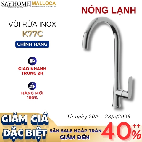 Vòi rửa chén MALLOCA K77C mạ Chrome - Hàng chính hãng