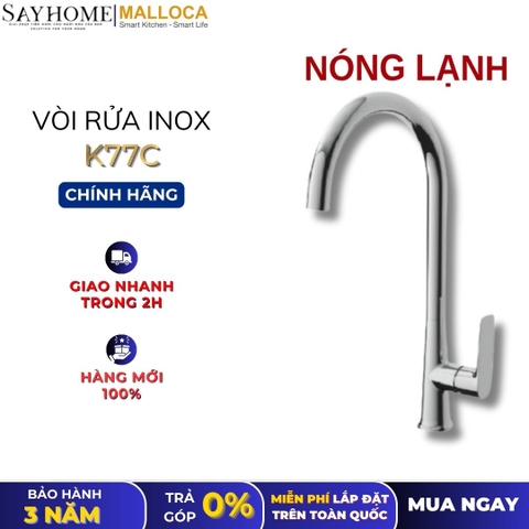 Vòi rửa chén MALLOCA K77C mạ Chrome - Hàng chính hãng