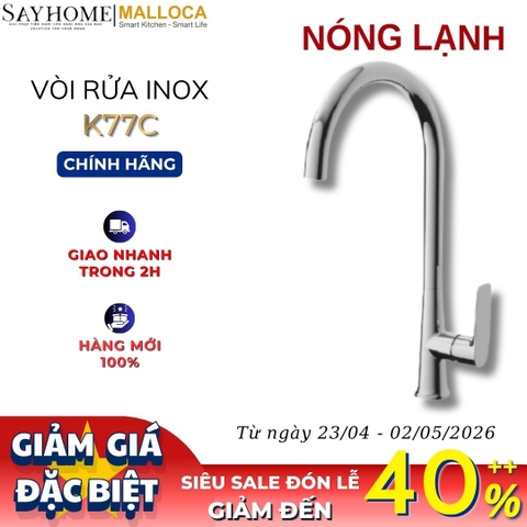Vòi rửa chén MALLOCA K77C mạ Chrome - Hàng chính hãng