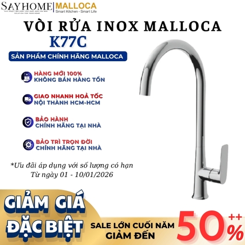 Vòi rửa chén MALLOCA K77C mạ Chrome - Hàng chính hãng