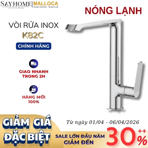 Vòi rửa chén MALLOCA K82C mạ Chrome - Hàng chính hãng