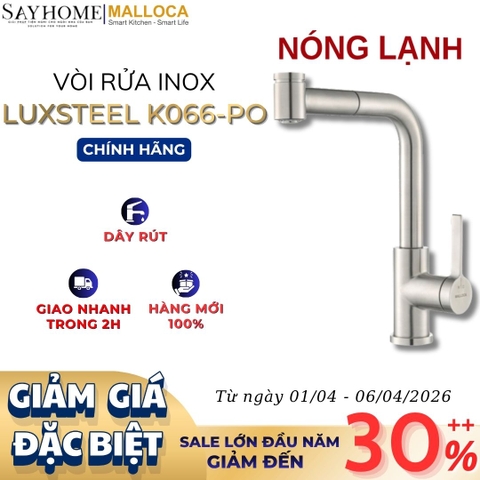Vòi rửa chén MALLOCA LuxSteel K066-PO dây rút - Hàng chính hãng