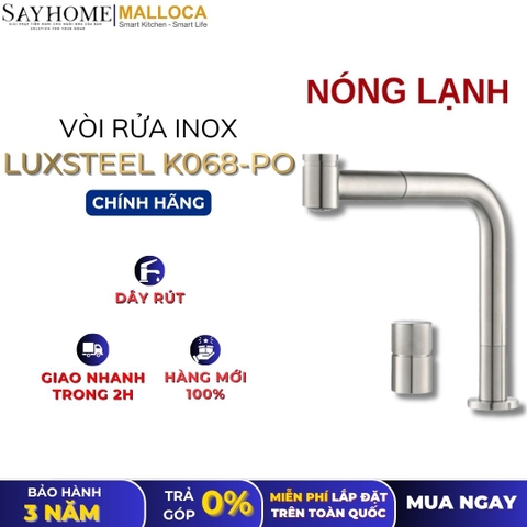 Vòi rửa chén MALLOCA LuxSteel K068-PO dây rút - Hàng chính hãng