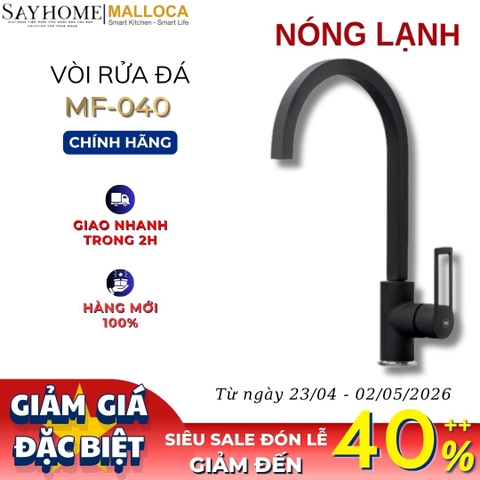 Vòi rửa chén MALLOCA MF-040 đồng thau sơn giả đá màu đen - Hàng chính hãng
