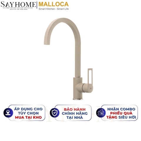 Vòi rửa chén MALLOCA MF-062 đồng thau sơn giả đá màu kem - Hàng chính hãng