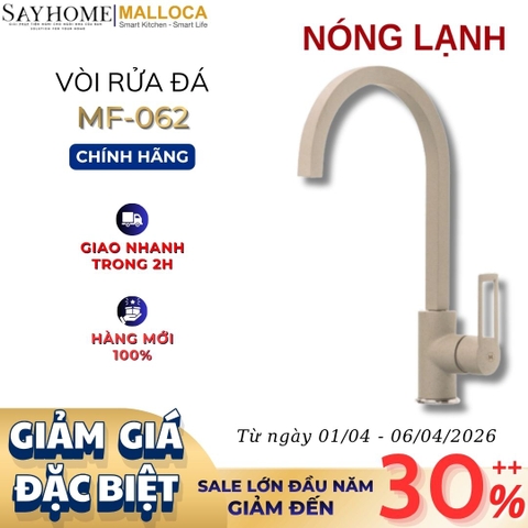 Vòi rửa chén MALLOCA MF-062 đồng thau sơn giả đá màu kem - Hàng chính hãng