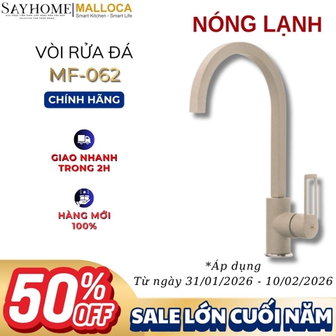 Vòi rửa chén MALLOCA MF-062 đồng thau sơn giả đá màu kem - Hàng chính hãng