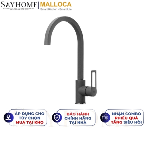 Vòi rửa chén MALLOCA MF-073 đồng thau sơn giả đá màu xám - Hàng chính hãng