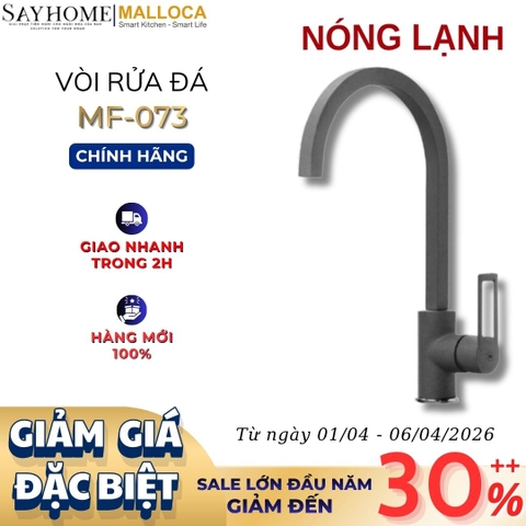 Vòi rửa chén MALLOCA MF-073 đồng thau sơn giả đá màu xám - Hàng chính hãng