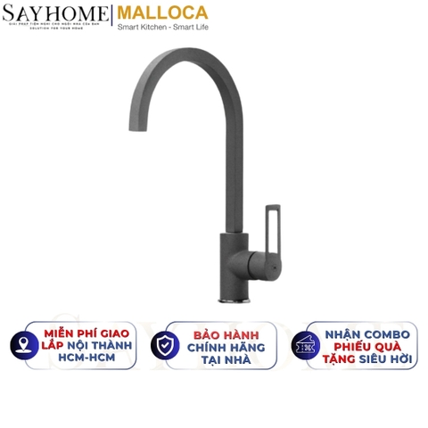 Vòi rửa chén MALLOCA MF-073 đồng thau sơn giả đá màu xám - Hàng chính hãng