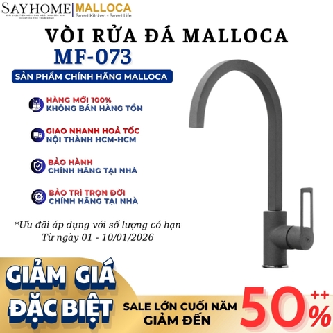 Vòi rửa chén MALLOCA MF-073 đồng thau sơn giả đá màu xám - Hàng chính hãng
