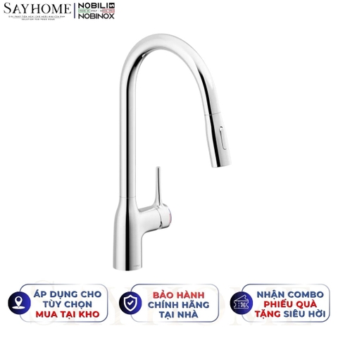 Vòi rửa chén NOBILI MANIA NB305C dây rút 2 chế độ - Hàng chính hãng