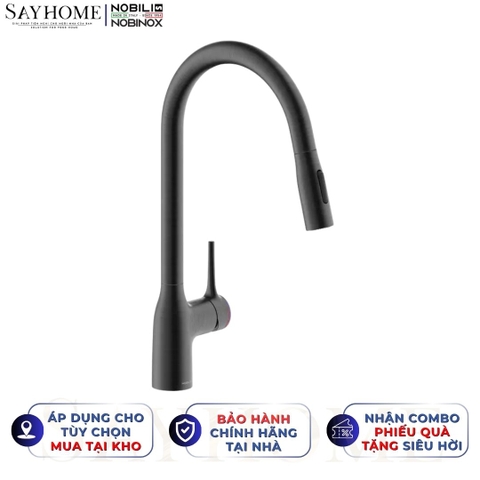 Vòi rửa chén NOBILI MANIA NB308G dây rút 2 chế độ - Hàng chính hãng