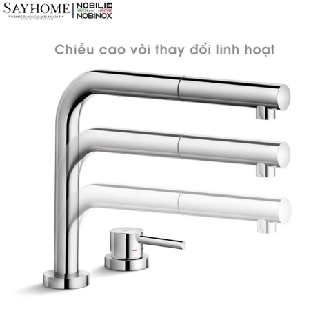 Vòi rửa chén NOBILI TABLE NB242 dây rút 2 chế độ - Hàng chính hãng