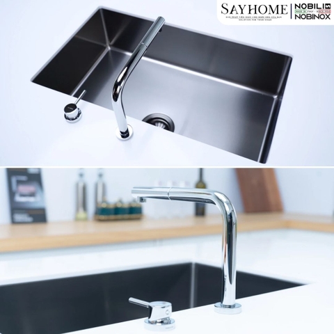 Vòi rửa chén NOBILI TABLE NB242 dây rút 2 chế độ - Hàng chính hãng