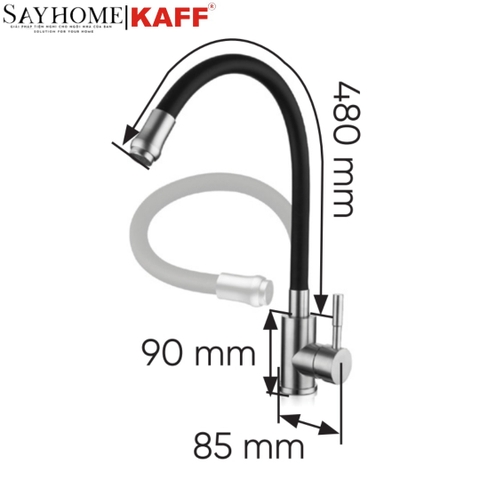 Vòi rửa Inox KAFF KF-FC8349 - Bảo hành chính hãng 3 năm