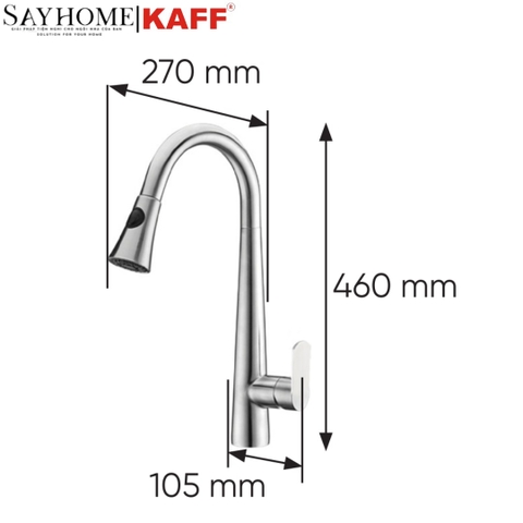 Vòi rửa Inox KAFF KF-FC8603 - Bảo hành chính hãng 3 năm