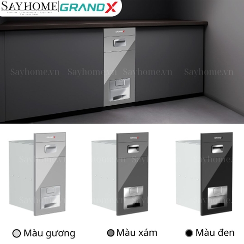 Thùng gạo GrandX XR.G302B/302G/302M mặt kính nút nhấn - Hàng chính hãng