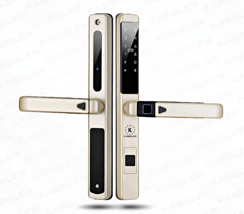 Khóa cửa KASSLER KL-599LX CHAMPAGE GOLD nhôm - Hàng chính hãng