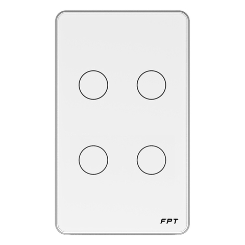 Công tắc cảm ứng nhà thông minh FPT Smart Home Athena chữ nhật màu trắng 4 nút