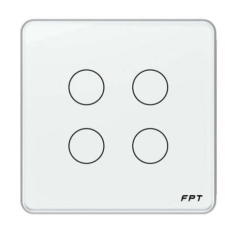 Công tắc cảm ứng nhà thông minh FPT Smart Home Athena vuông màu trắng 4 nút