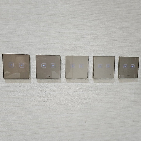 Công tắc cảm ứng nhà thông minh FPT Hera vuông 2 nút màu vàng