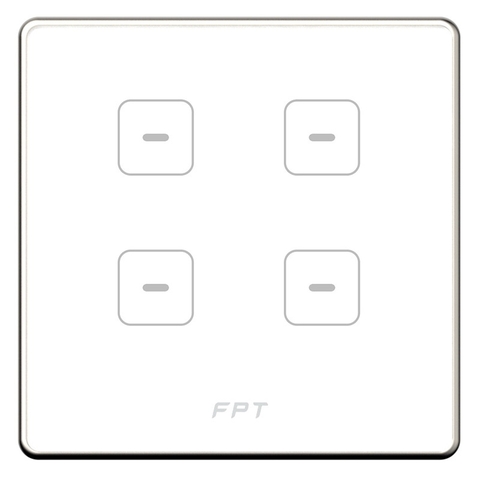 Công tắc cảm ứng nhà thông minh FPT Hera vuông 4 nút màu trắng