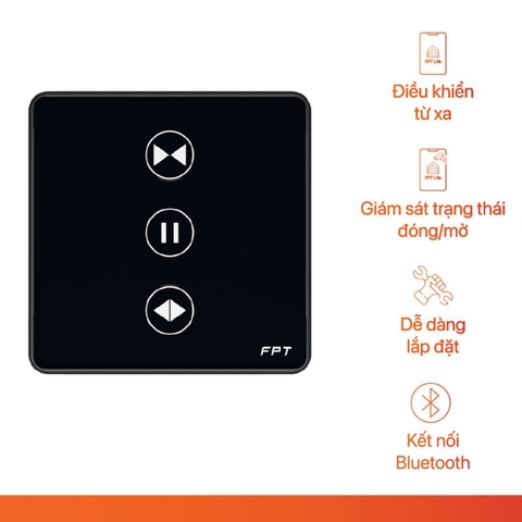Công tắc cửa cổng, cửa cuốn nhà thông minh Athena vuông màu đen