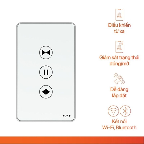 Công tắc cửa cổng, cửa cuốn nhà thông minh Leto chữ nhật màu trắng